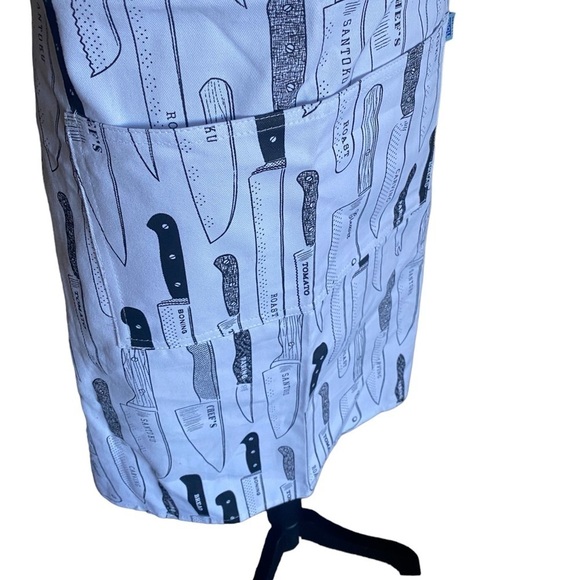 NOW DESIGNS Print Apron 27” x 32”L 29” Tie Black & White 100% Cotton NEW - Picture 13 of 14